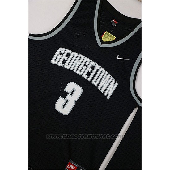Maglia NCAA Georgetown Hoyas Allen Iverson #3 Nero
